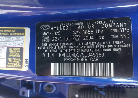 2025 Hyundai Elantra Se z USA, uszkodzony, nr VIN KMHLL4DG7SU045169